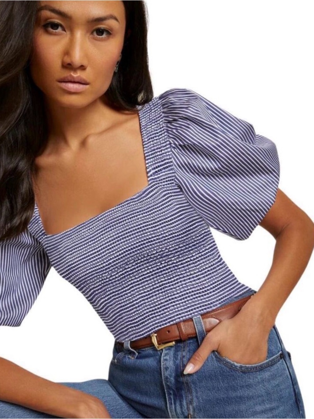 Nation LTD- NWT Samira Smocked Shirt with Stripes- Various sizes